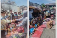 Penyerahan bantuan dari Gubernur dan Pemprov Sulut. 