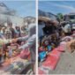 Penyerahan bantuan dari Gubernur dan Pemprov Sulut. 