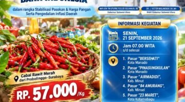Disalurkan Pemprov Sulut, 5 Titik Lokasi Ini Tujuan Pasokan Cabai Rawit Merah Harga Rp 57 Ribu